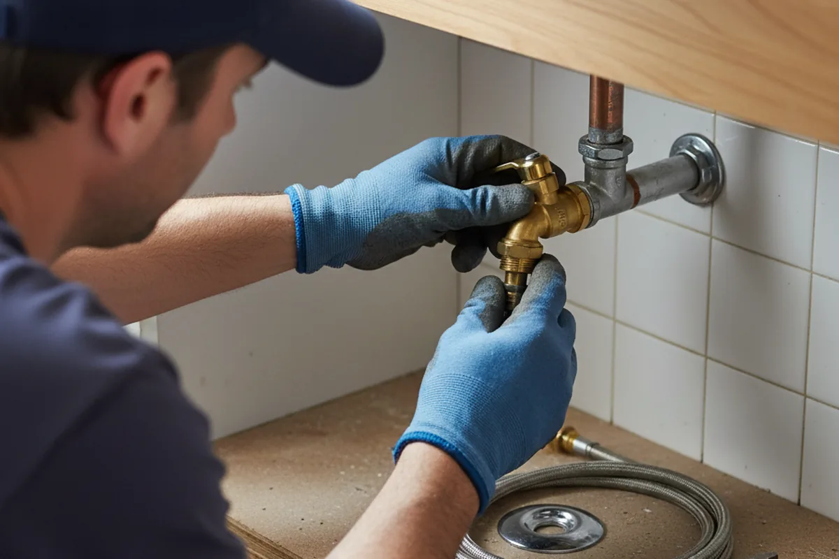 Shutoff valve and fitting work during Faucet and Fixture Repair in Slaughters
